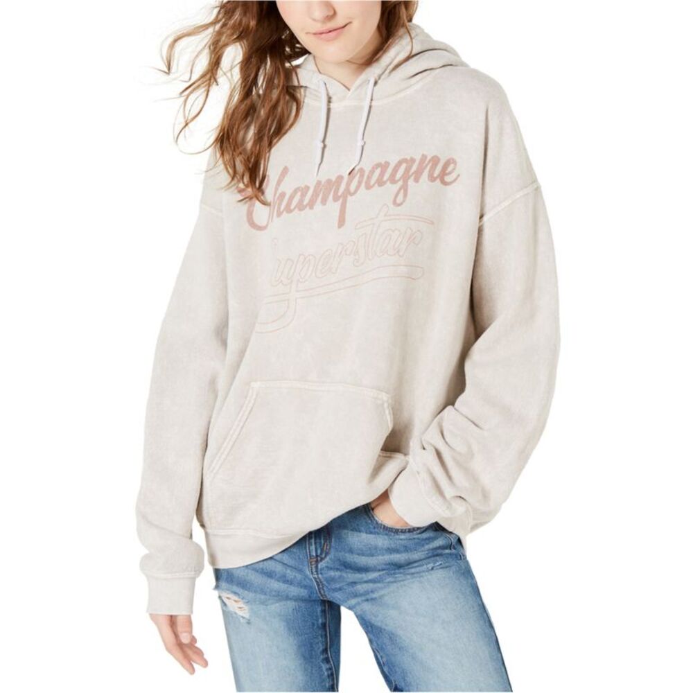 True Vintage Womens Champagne Superstar Hoodie Sweatshirt, Beige, XS, DM
